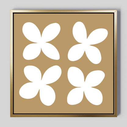 Minimalist Beige Floral Abstract Canvas Art for Modern Home Decor