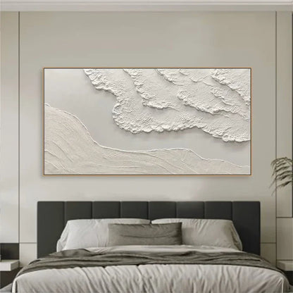 Elegant Beige Textured Oil Painting for Modern Minimalist Home Decor