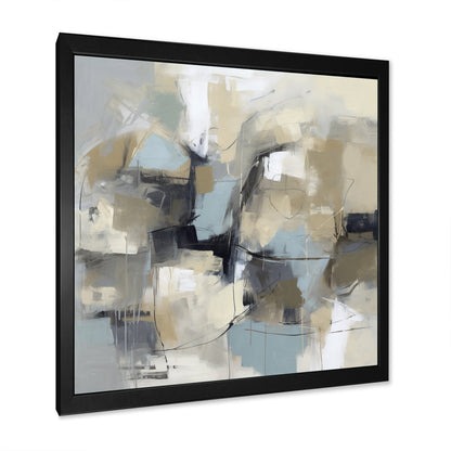Abstract Oil Painting in Beige and Gray – Contemporary Wall Art for Modern Decor