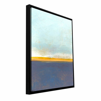 Stunning Abstract Oil Painting of Open Sky and Golden Horizon on Canvas