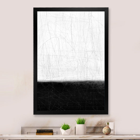 Modern Black and White Abstract Oil Painting for Contemporary Home Decor