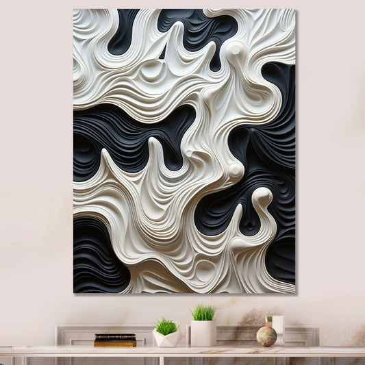 Dynamic Black and White Optical Art with Flowing Abstract Patterns