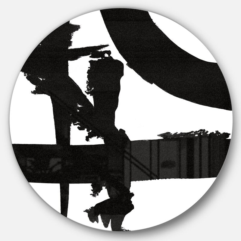 Abstract Black and White Circle Art for Modern Home Decor Wall Display
