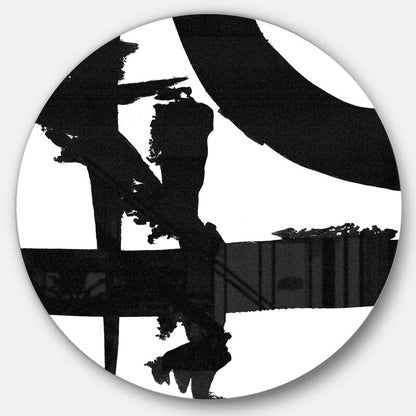 Abstract Black and White Circle Art for Modern Home Decor Wall Display