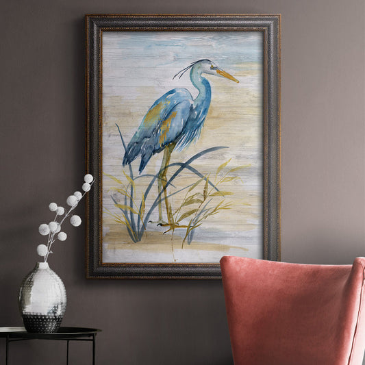Elegant Blue Heron Oil Painting - Coastal Wildlife Art for Home Decor