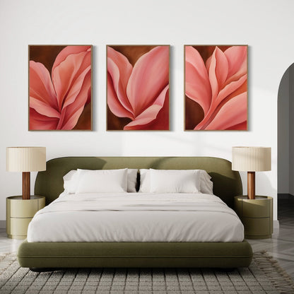 Elegant Blush Floral Triptych Canvas Art for Home Decor