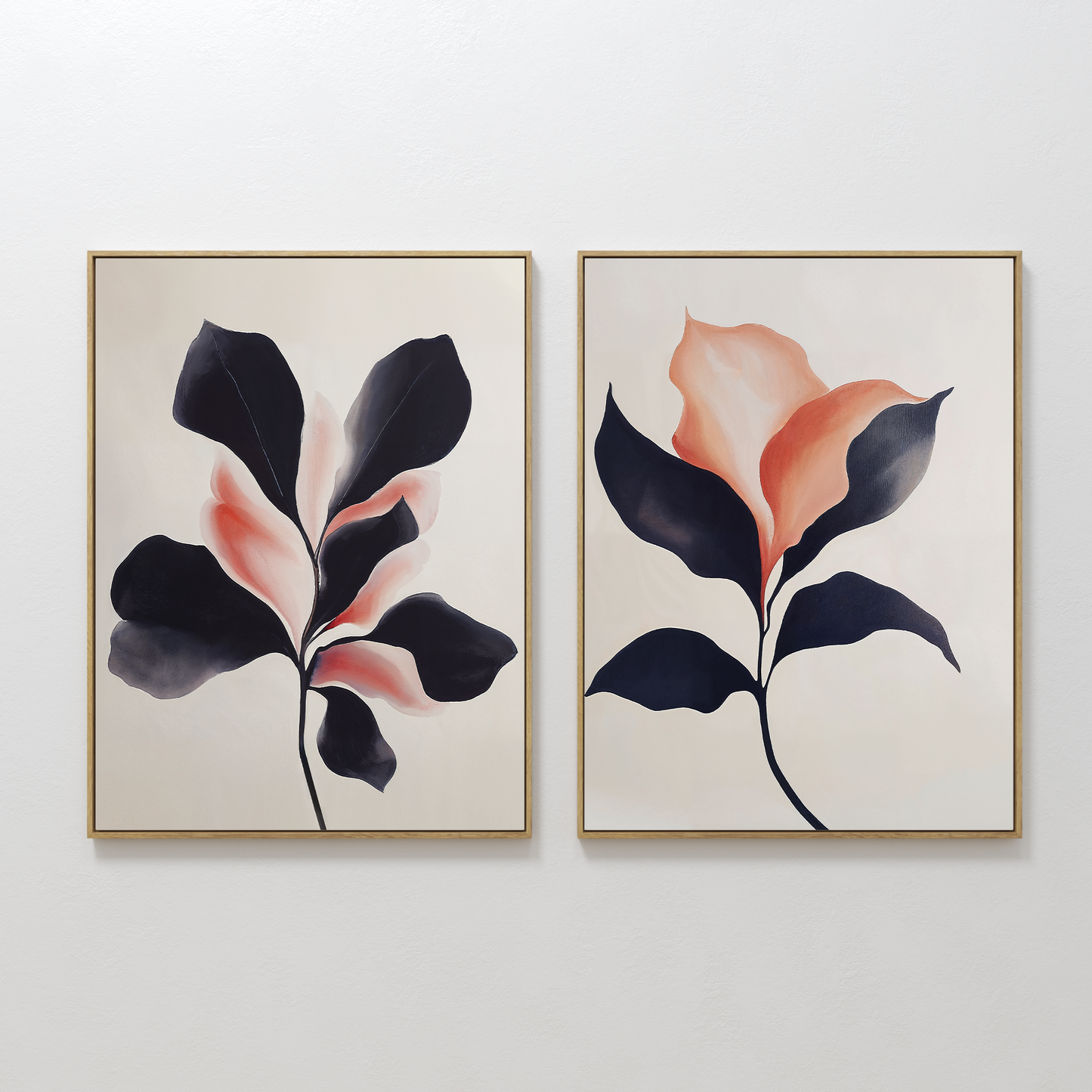 Elegant Blush Floral Oil Painting Set for Chic Home Decor