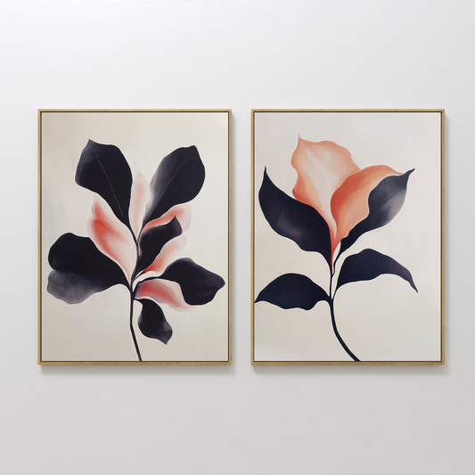 Elegant Blush Floral Oil Painting Set for Chic Home Decor