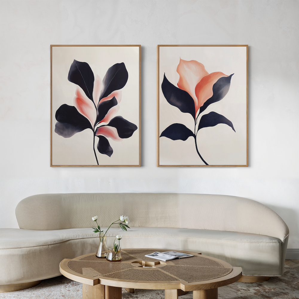 Elegant Blush Floral Oil Painting Set for Chic Home Decor