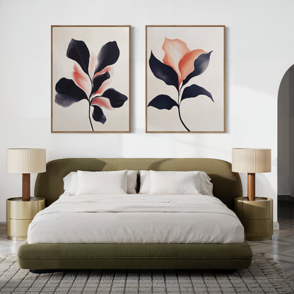 Elegant Blush Floral Oil Painting Set for Chic Home Decor