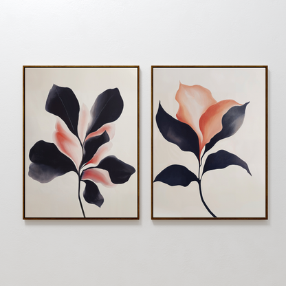 Elegant Blush Floral Oil Painting Set for Chic Home Decor