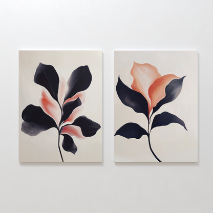Elegant Blush Floral Oil Painting Set for Chic Home Decor