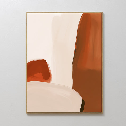 Contemporary Abstract Oil Painting with Bold Brushstrokes and Warm Tones