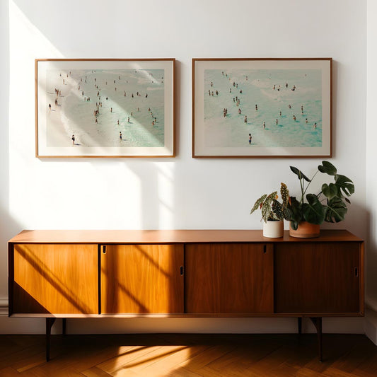 Bondi Beach Bathers - Coastal Oil Painting Set for Modern Home Décor