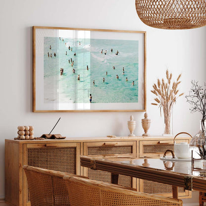 Vibrant Summer at Bondi Beach: People Enjoying the Aqua Waves
