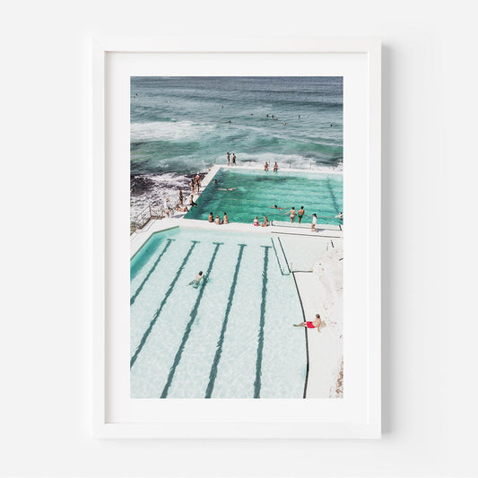 Serene Bondi Beach Pool Escape - Captivating Coastal Oil Painting