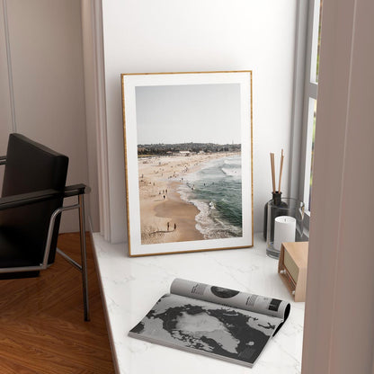 Serene Bondi Beach Walk with Gentle Waves and Sunlit Sands