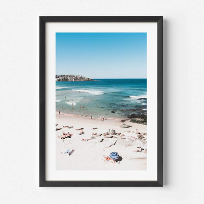 Sunny Bondi Beach Scene with Bathers and Ocean Waves