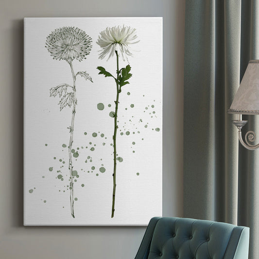 Elegant Floral Oil Painting with Green Accents for Modern Home Decor