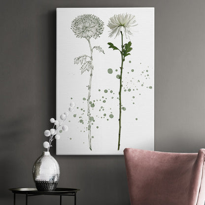 Elegant Floral Oil Painting with Green Accents for Modern Home Decor