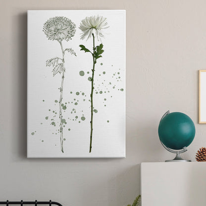 Elegant Floral Oil Painting with Green Accents for Modern Home Decor