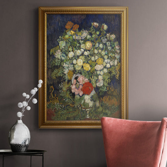 Vibrant Flower Bouquet in Elegant Vase - Colorful Still Life Oil Painting