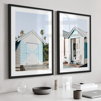 Charming Bayside Beach House Oil Painting with Tranquil Seaside Vibes