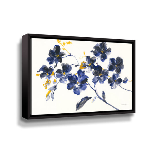 Elegant Blue Floral Oil Painting - Modern Art Print for Home Decor