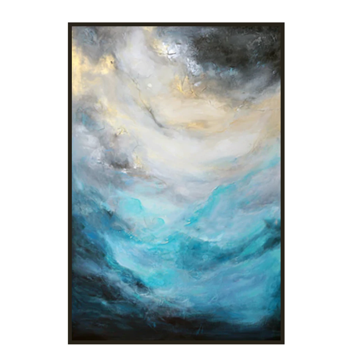 Serene Ocean Breeze Abstract Oil Painting for Modern Home Decor