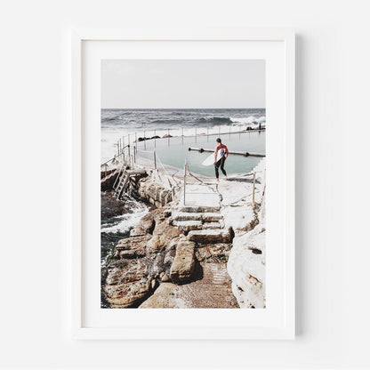 Bronte Beach Serenity: Coastal Oil Paintings of Surfers and Pools