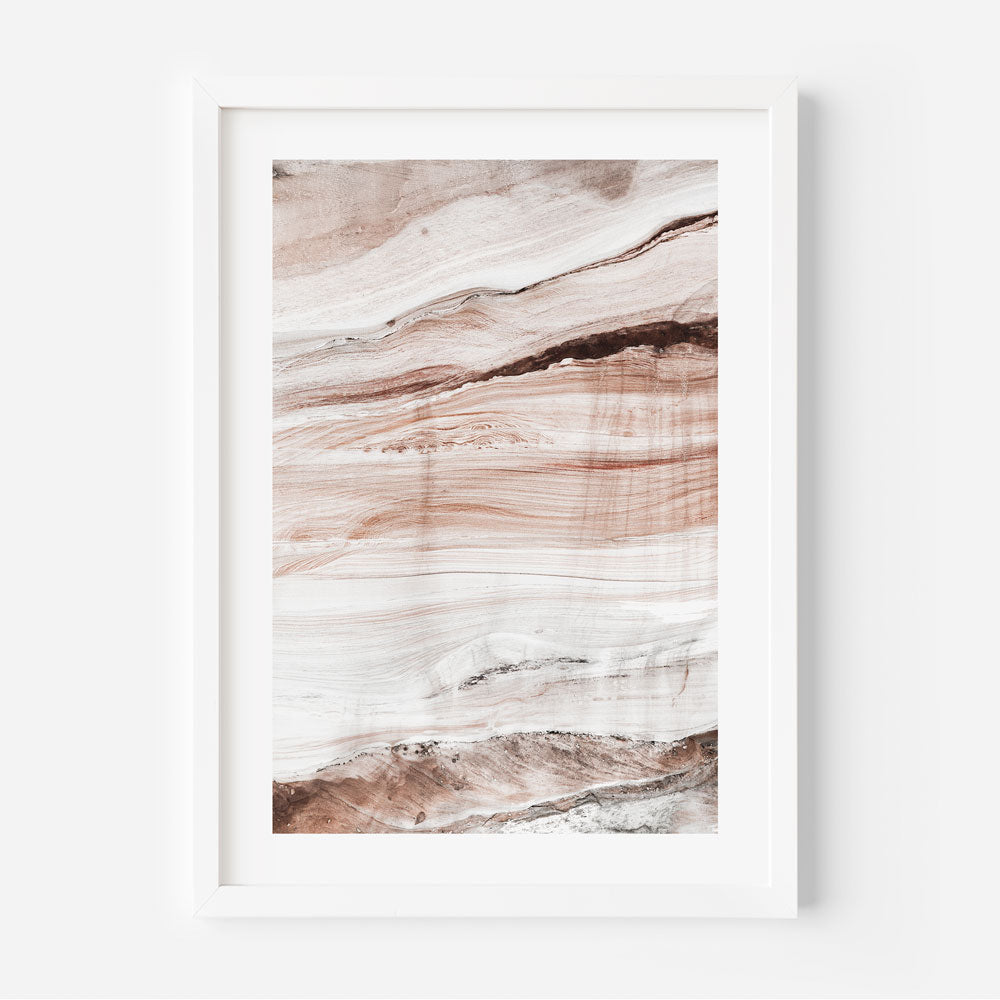 Serene Abstract Landscape Oil Painting of Soft Earth Tones and Gentle Waves