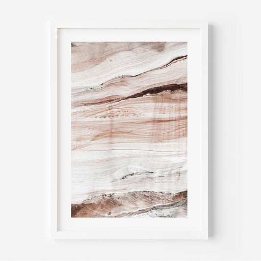 Serene Abstract Landscape Oil Painting of Soft Earth Tones and Gentle Waves