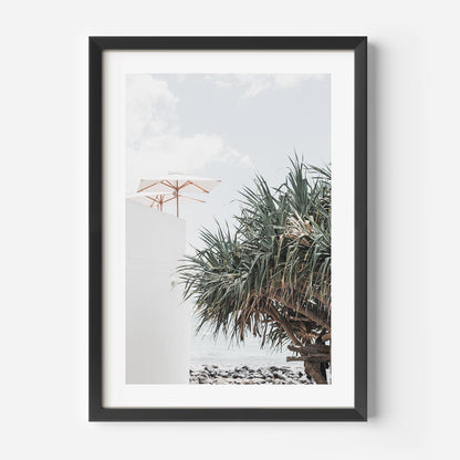 Coastal Serenity: Burleigh Heads Beach Oil Painting with Tropical Vibes