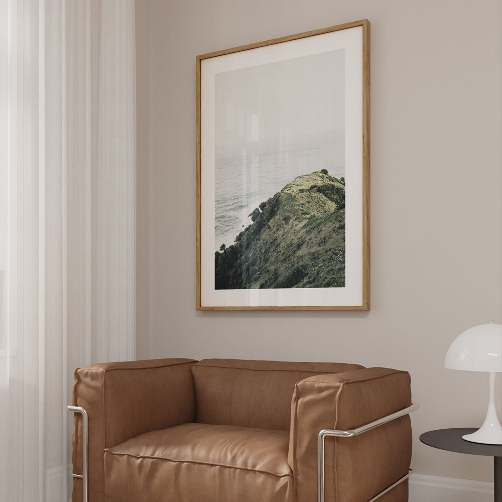 Serene Coastal Landscape Oil Painting of Byron Headland