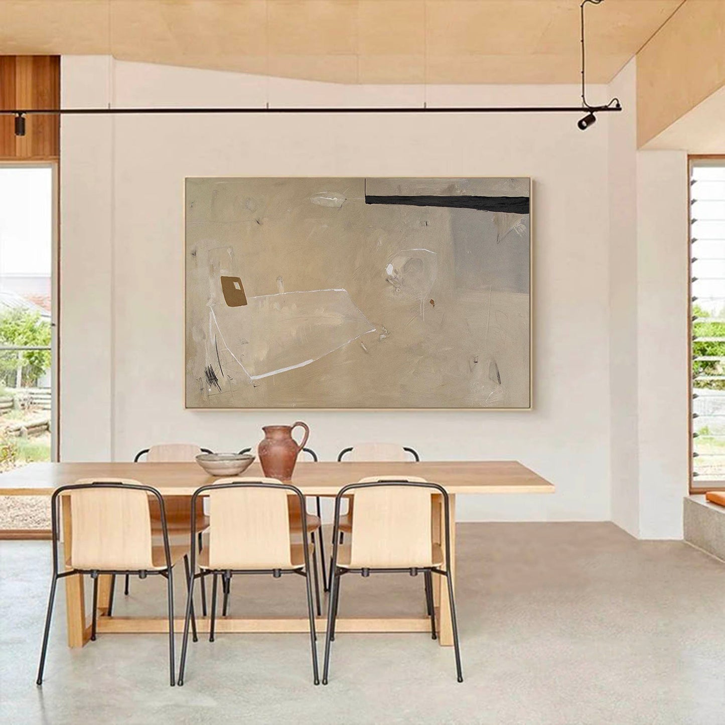 Elegant Minimalist Abstract Oil Painting for Modern Home Decor