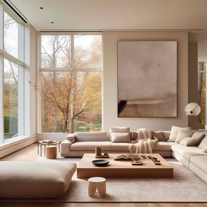Elegant Minimalist Abstract Oil Painting for Modern Home Decor