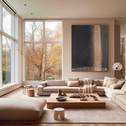 Elegant Minimalist Abstract Oil Painting for Modern Home Decor