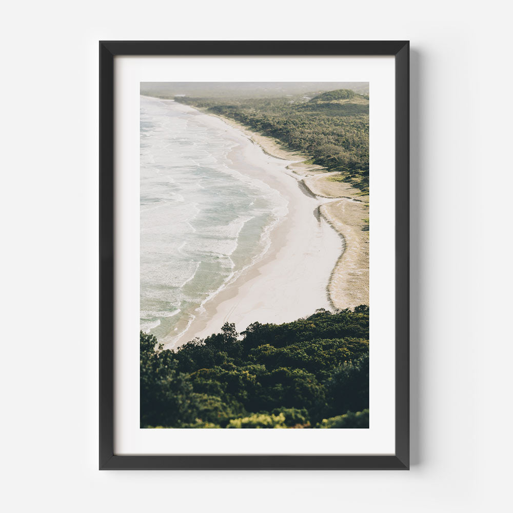 Serene Coastal View of Cape Byron's Beach and Lush Greenery Oil Painting
