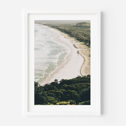 Serene Coastal View of Cape Byron's Beach and Lush Greenery Oil Painting