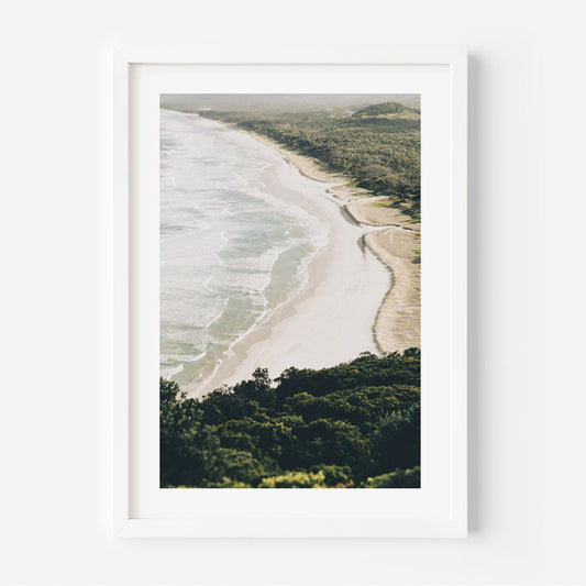 Serene Coastal View of Cape Byron's Beach and Lush Greenery Oil Painting