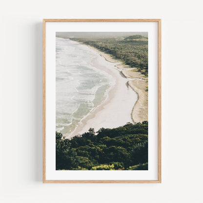 Serene Coastal View of Cape Byron's Beach and Lush Greenery Oil Painting