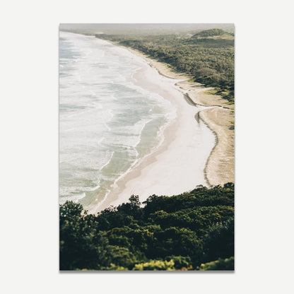 Serene Coastal View of Cape Byron's Beach and Lush Greenery Oil Painting