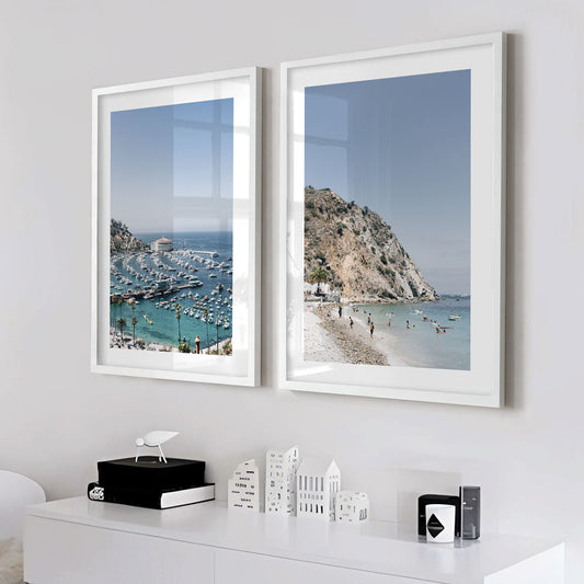 Catalina Coastline Serenity - Scenic Beach and Harbor Oil Paintings for Home Decor