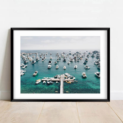 Scenic Catalina Jetty Harbour: Captivating Oil Painting of Boats and Ocean Bliss