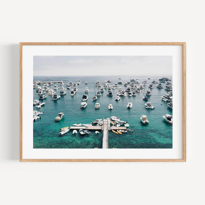 Scenic Catalina Jetty Harbour: Captivating Oil Painting of Boats and Ocean Bliss