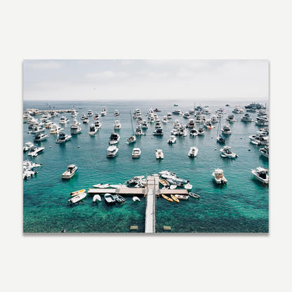 Scenic Catalina Jetty Harbour: Captivating Oil Painting of Boats and Ocean Bliss