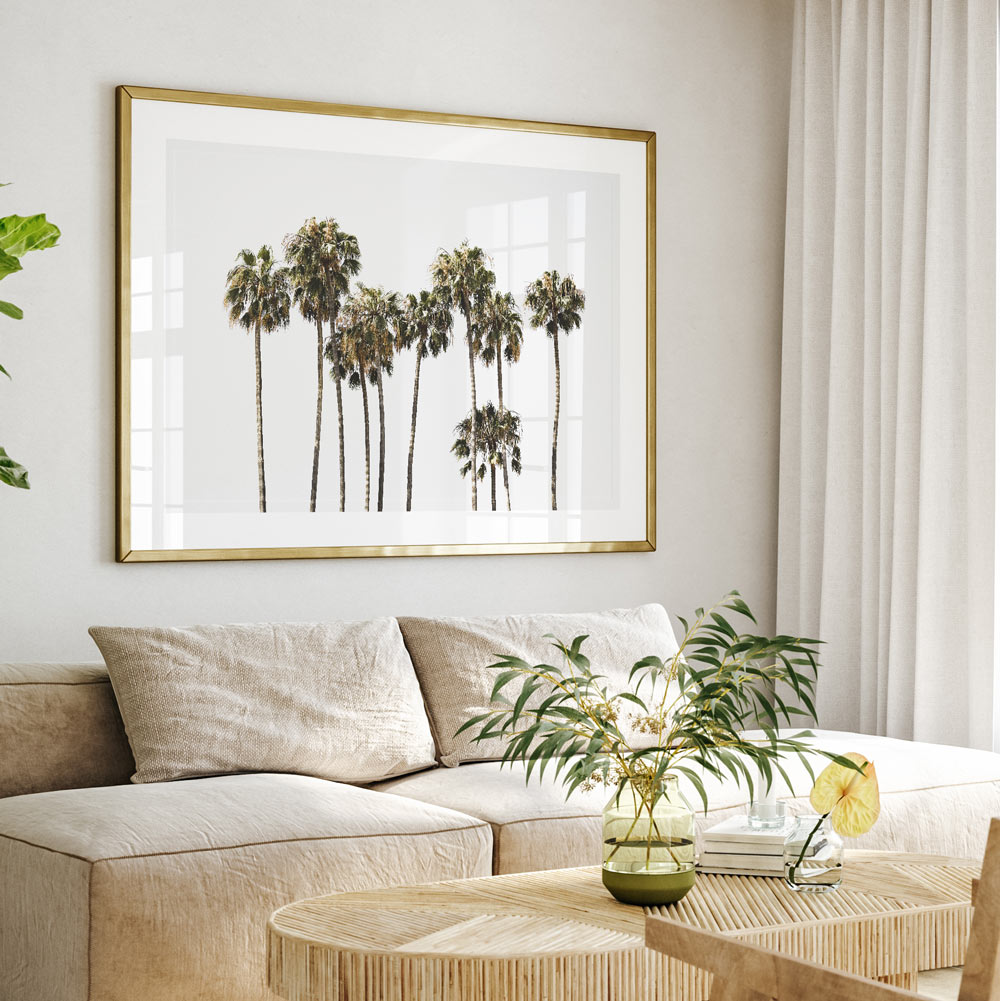 Serene Catalina Palm Trees Oil Painting for Coastal Home Décor