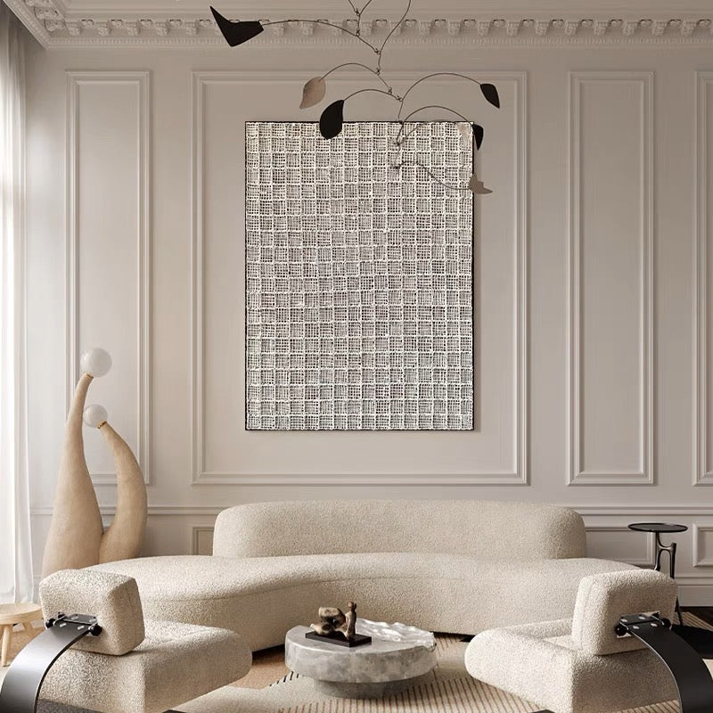 Elegant Abstract Geometry - Modern Oil Painting for Stylish Home Decor