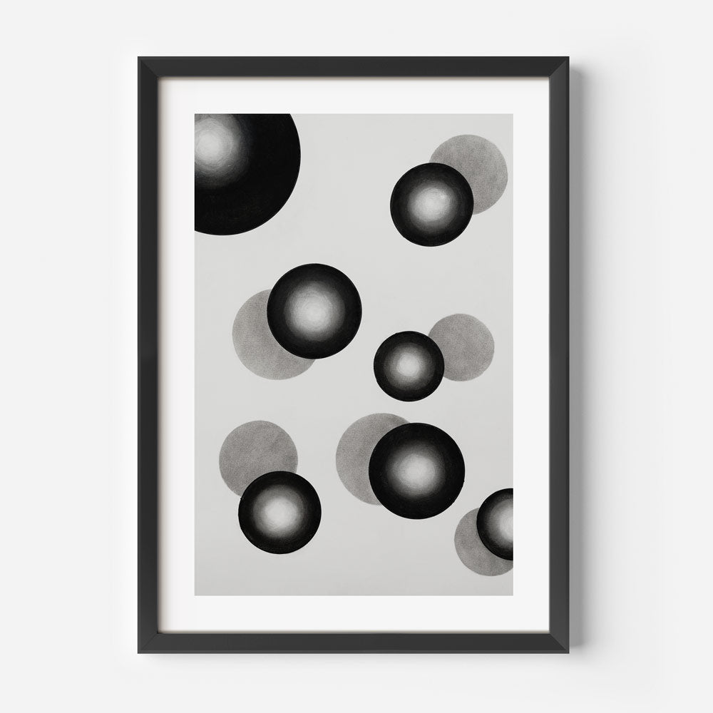 Abstract Black and White Circle Art for Modern Home Decor