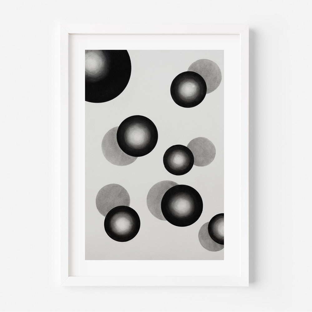 Abstract Black and White Circle Art for Modern Home Decor